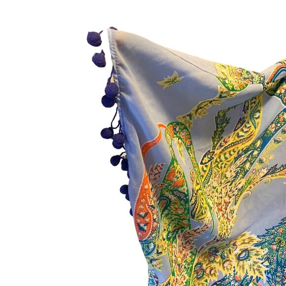 Umgee Kimono Topper Blue Paisley Print Semi Sheer Size M/L - Picture 3 of 9